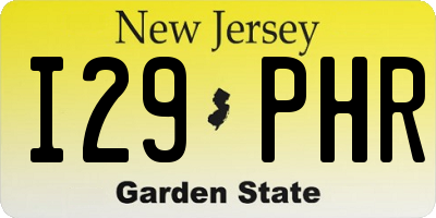 NJ license plate I29PHR