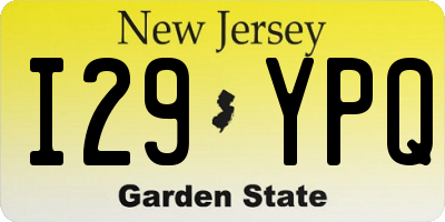 NJ license plate I29YPQ