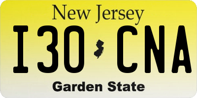 NJ license plate I30CNA