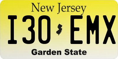 NJ license plate I30EMX