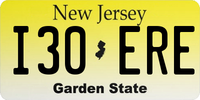 NJ license plate I30ERE