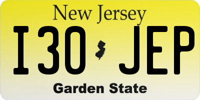 NJ license plate I30JEP