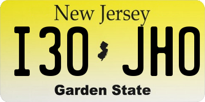 NJ license plate I30JHO
