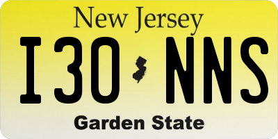 NJ license plate I30NNS
