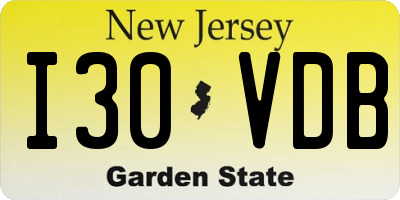 NJ license plate I30VDB