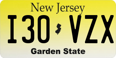 NJ license plate I30VZX