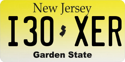 NJ license plate I30XER