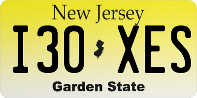 NJ license plate I30XES