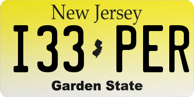 NJ license plate I33PER