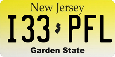 NJ license plate I33PFL