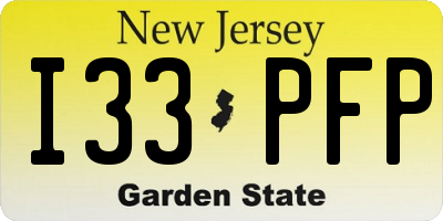 NJ license plate I33PFP
