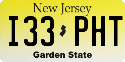 NJ license plate I33PHT