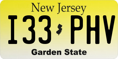 NJ license plate I33PHV