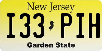 NJ license plate I33PIH