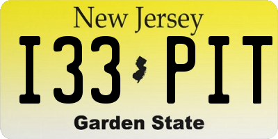 NJ license plate I33PIT