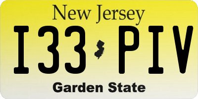 NJ license plate I33PIV