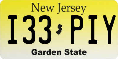NJ license plate I33PIY