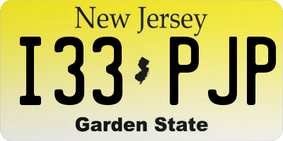 NJ license plate I33PJP