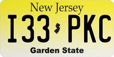 NJ license plate I33PKC