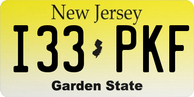 NJ license plate I33PKF