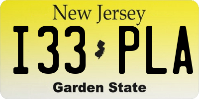 NJ license plate I33PLA