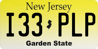 NJ license plate I33PLP