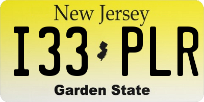 NJ license plate I33PLR