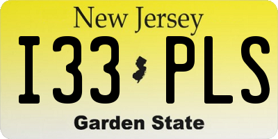 NJ license plate I33PLS