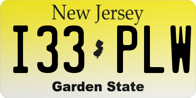NJ license plate I33PLW