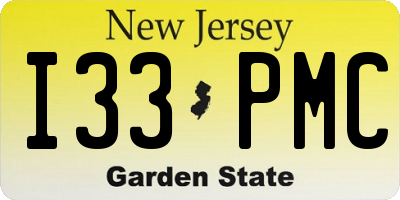 NJ license plate I33PMC