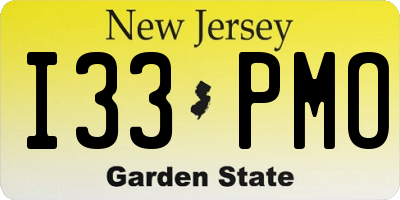 NJ license plate I33PMO