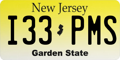 NJ license plate I33PMS