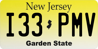 NJ license plate I33PMV