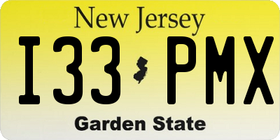 NJ license plate I33PMX