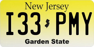 NJ license plate I33PMY