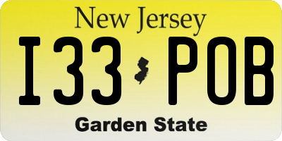 NJ license plate I33POB