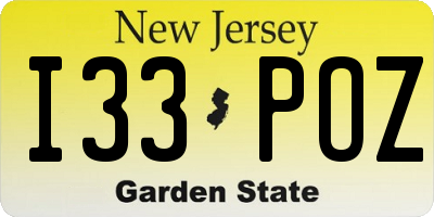 NJ license plate I33POZ