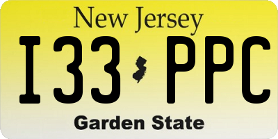 NJ license plate I33PPC