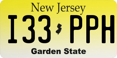 NJ license plate I33PPH