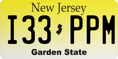 NJ license plate I33PPM