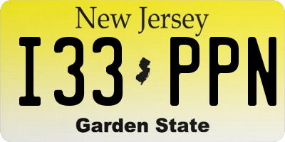 NJ license plate I33PPN