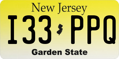 NJ license plate I33PPQ