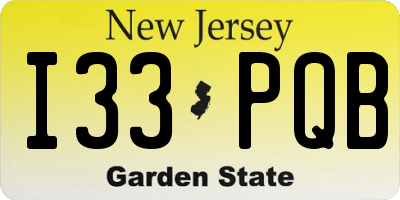 NJ license plate I33PQB