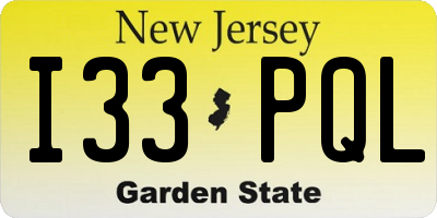 NJ license plate I33PQL