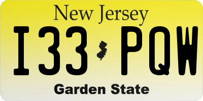 NJ license plate I33PQW