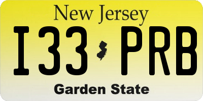 NJ license plate I33PRB