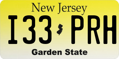 NJ license plate I33PRH