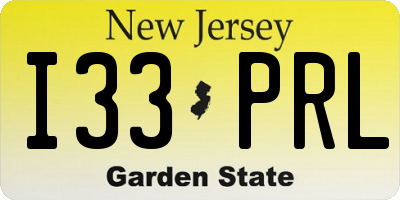 NJ license plate I33PRL