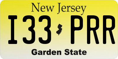 NJ license plate I33PRR