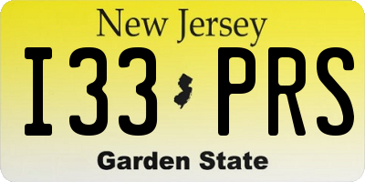 NJ license plate I33PRS